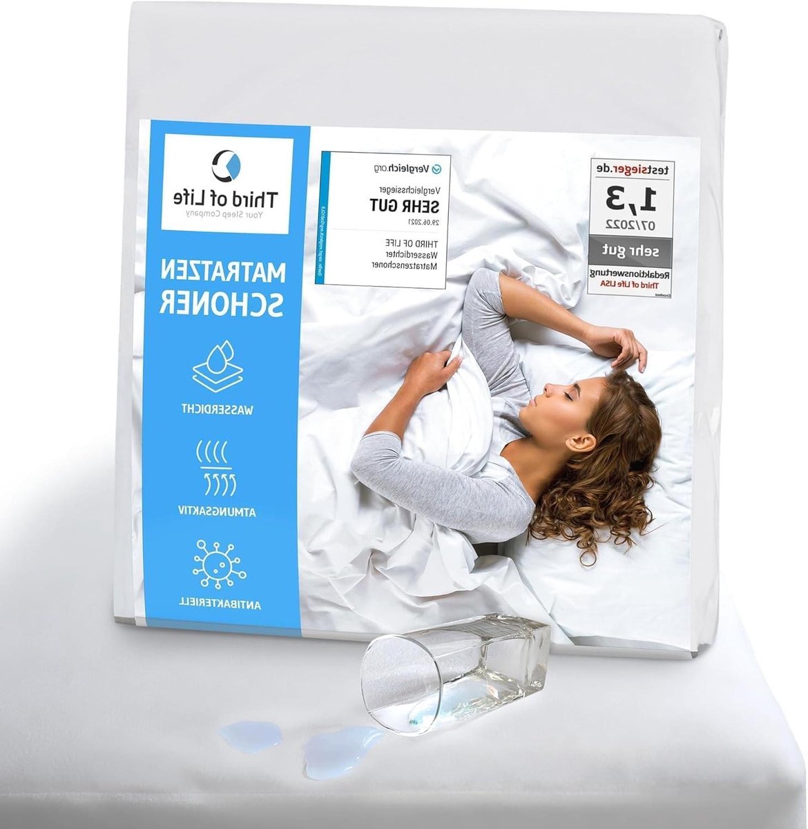 Matrasbeschermer Waterdicht - Matrashoes Ademend - Matras Beschermen - Anti-Mijt Certificaat - 180x220 cm - Wit