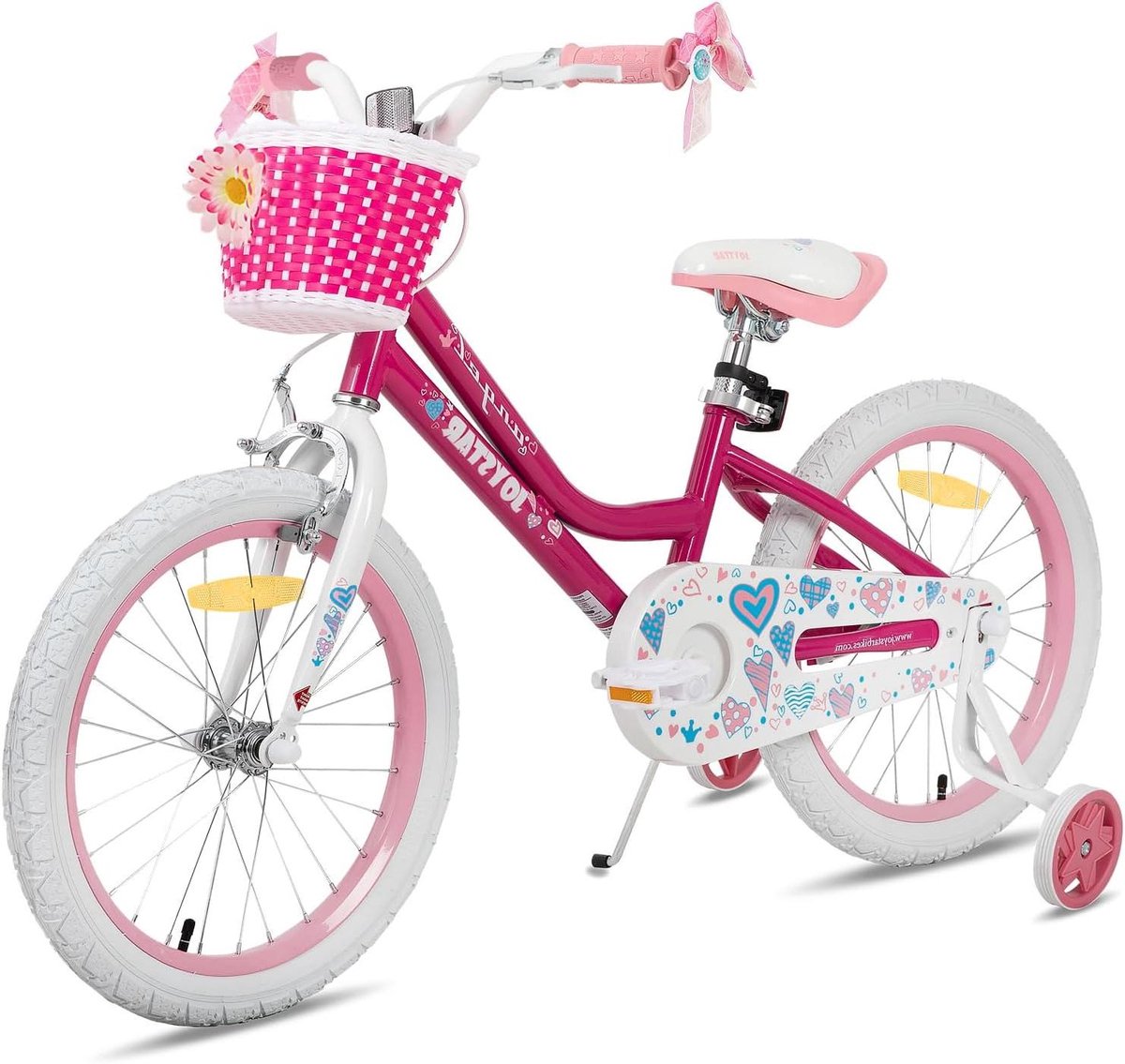 Kinderfiets Meisjes - Jongensfiets Stabilisator - Leren Fietsen - Afneembare Zijwieltjes - 18 Inch - Roze