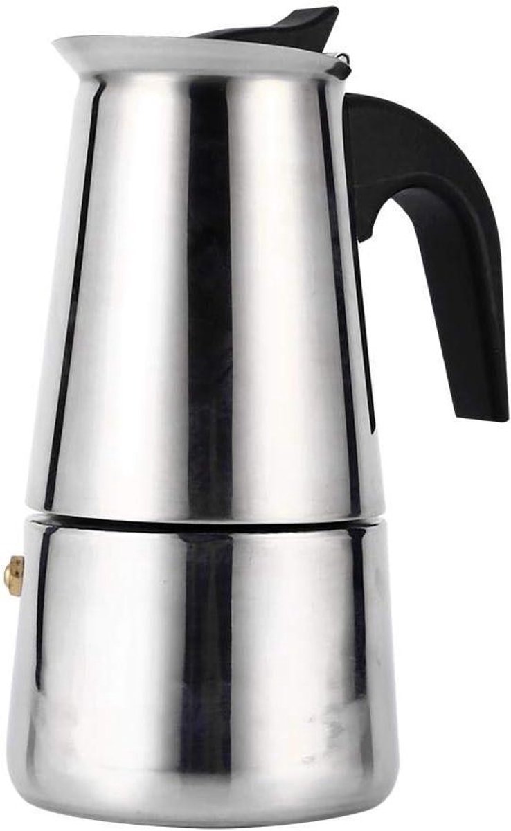 Koffiezetapparaat Moka Kan - Espresso Maker Koffiepot - Koffie Zetten - Roestvrij Staal - 200 ml - Zilver