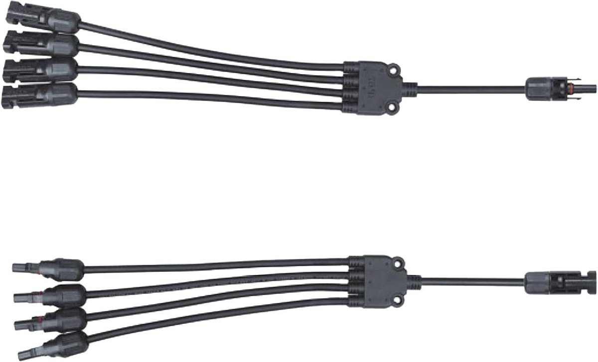 MC4 Y-Kabel - Zonnepaneel Connector - Zonnepanelen Koppelen - Parallelle Verbinding - 15-6 mm 2 - Zwart