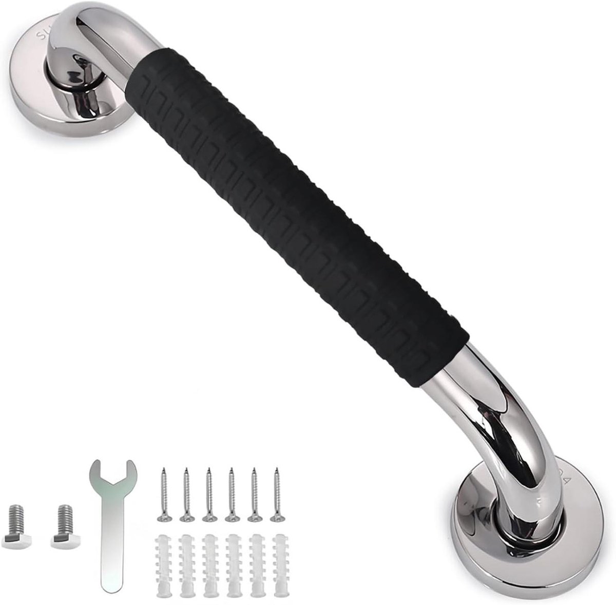 Wandbeugel Badkamer - Douchegreep Veiligheid - Veiligheid Thuis - Roestvrij Staal 304 - 30 cm - Zwart