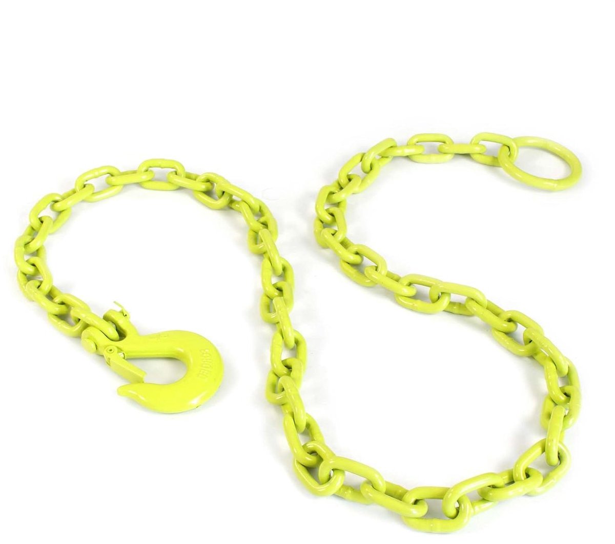 Bosbouwketting Chokerketting - Sleepketting Trekketting - Boomstammen Verplaatsen - Met Bevestigingshaak - 183 m x 10 mm - Geel