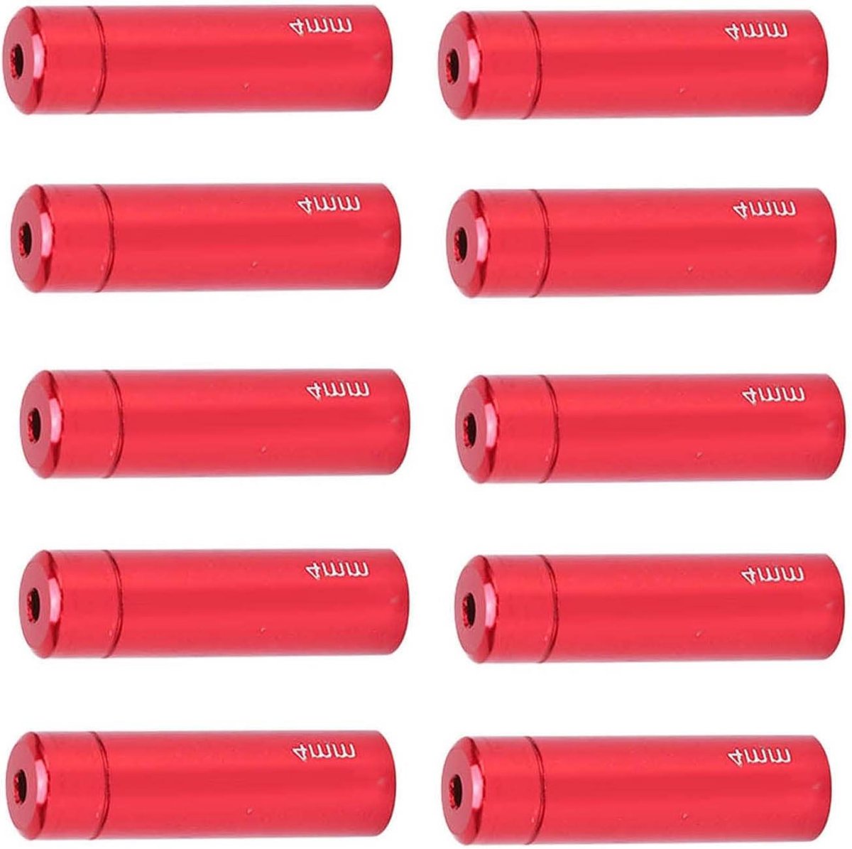 Fiets Kabel Eindkappen - Schakel Kabel Doppen - Fiets Onderhoud - Aluminiumlegering Constructie - 4mm Binnendiameter - Rood