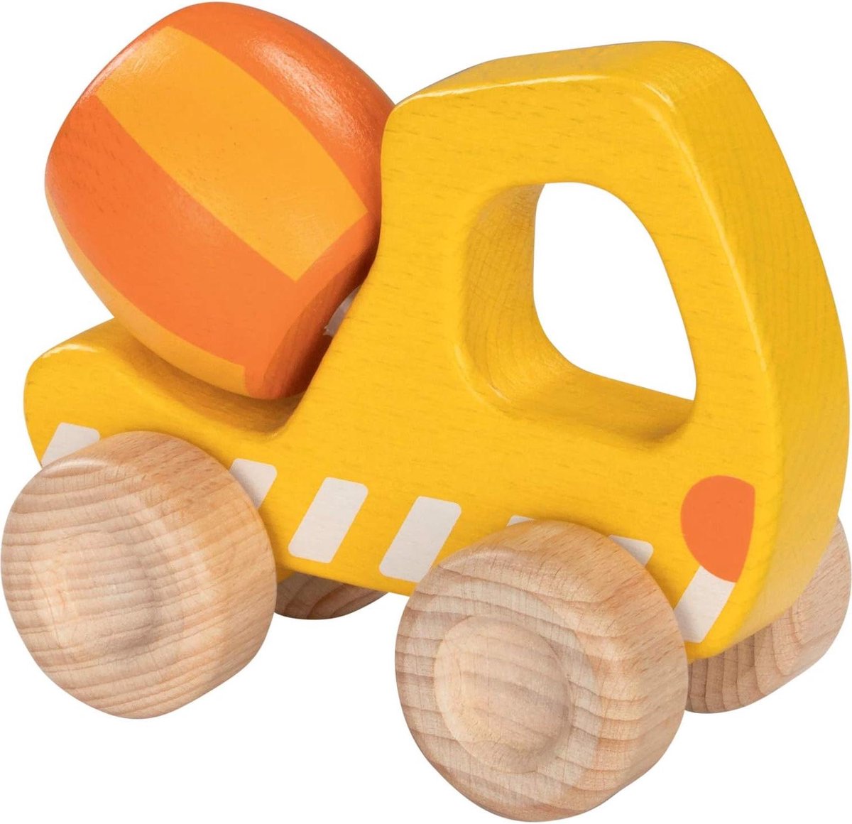 Betonmixer Speelgoed - Bouwvoertuig Speelgoed - Kinderen Spelen - Houten Materiaal - 11 x 10 x 6 cm - Meerkleurig