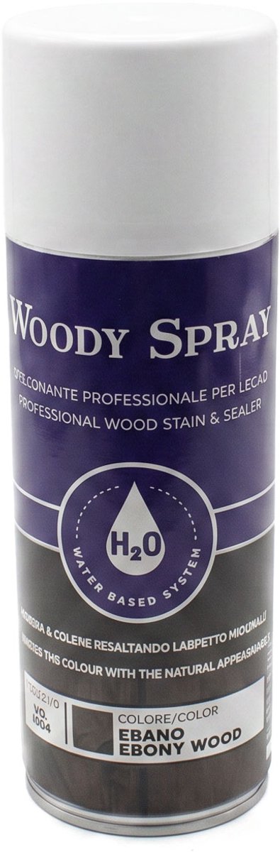 Houtbeits Spray voor Buitenhout 400 ml - Professionele Beits & Grondverf - Watergedragen Polyurethaan Houtprimer - Houtbescherming - Sneldrogend - UV-Bestendig - Ebbenhout - Ebony [17404]