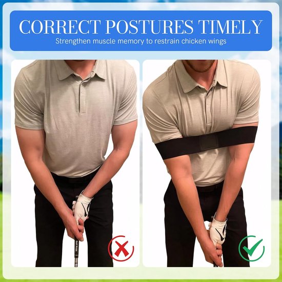 Golf Swing Band - Grip Trainer Set - Golf Swing Verbeteren - Perfecte Handpositie - One Size Fits All - Zwart van GOLF — afbeelding 3