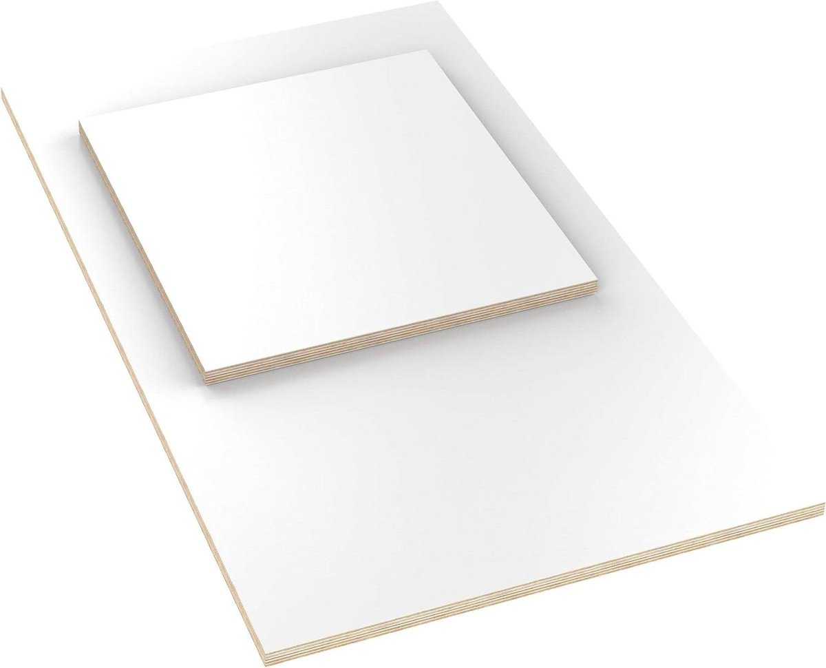 Multiplex Tafelblad - Werkblad Hout - Meubel Maken - Melamine Coating - 40x40 cm - Wit