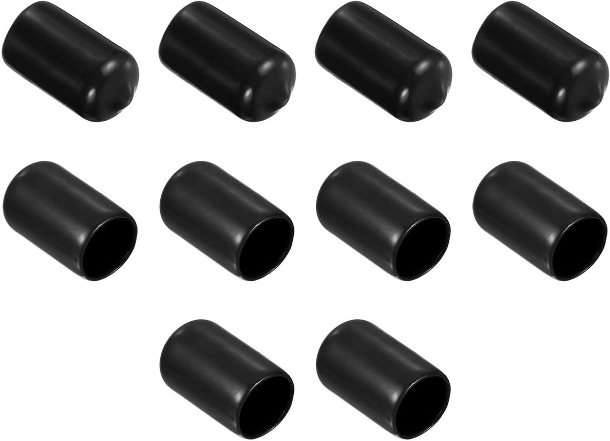 Rubberen Eindkappen - Beschermdoppen - Meubels Beschermen - Flexibel Vinyl - 12 mm Binnendiameter - Zwart