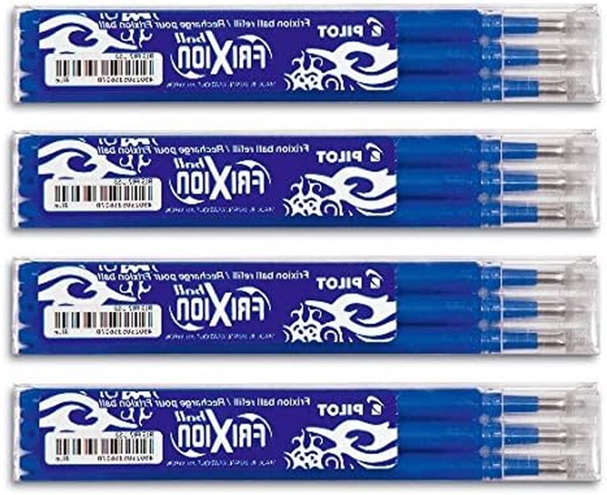 Rollerbal Vullingen - Penvullingen Blauw - Schrijven en Corrigeren - Wegwisbare Inkt - 0.4 mm - Blauw