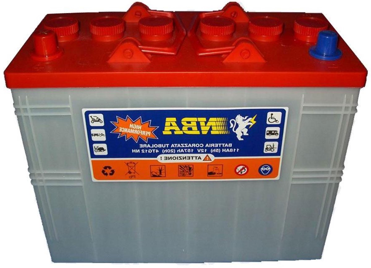 Loodaccu - Batterij - Energie Opslag - Hoge Capaciteit - 345 x 170 x 285 mm - Grijs