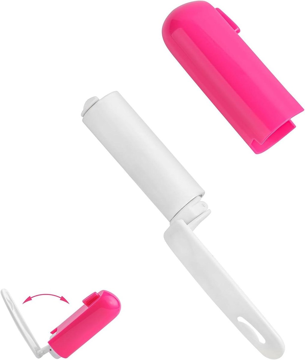 Mini Pluisroller - Reisroller Kledingroller - Kleding Reinigen - Met Afneembare Cover - 9.2 x 4 x 3.2cm - Roze