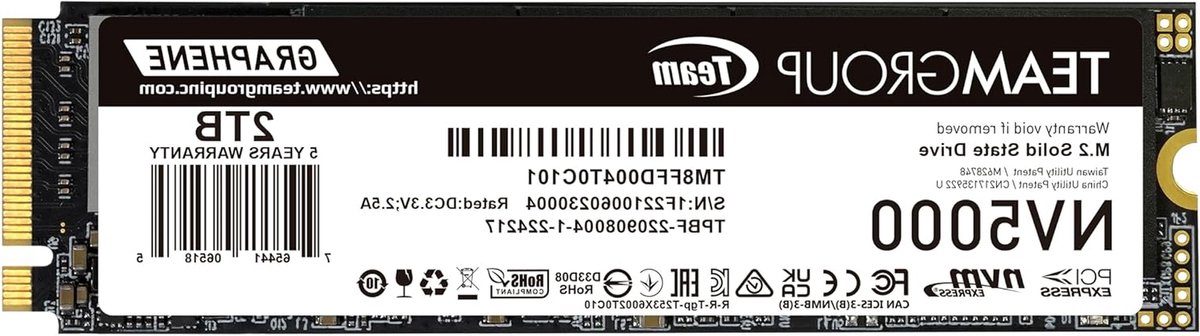 Interne SSD - Opslag Schijf - Snelle Data Toegang - Gepatenteerde Grafeen Koeling - 2 TB - Zwart