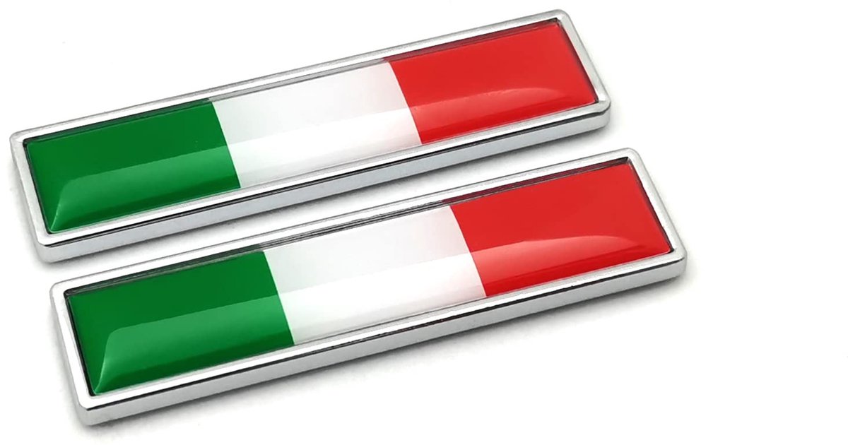 PTDecals 2pcs Italy Flag Metal Car Signs Stickers 3D Emblem National IT Tricolor Flag Badge Graphic Decals for - ShopVlot