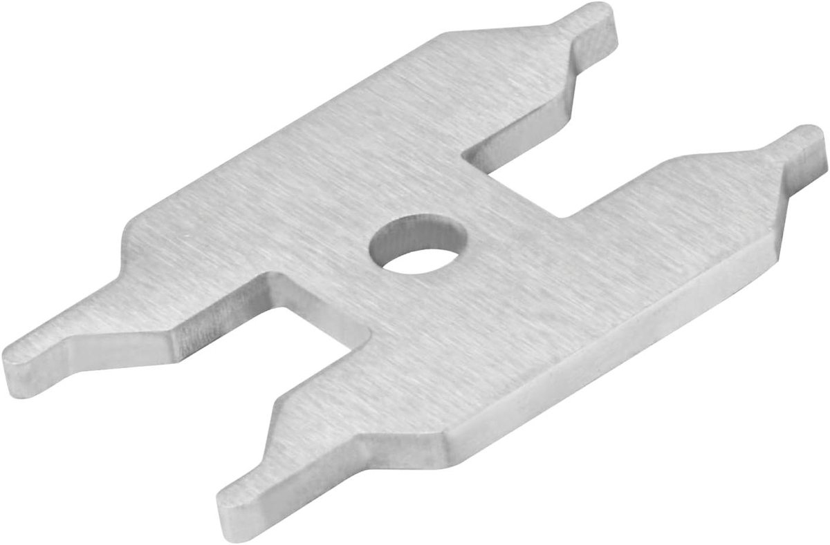 Kraan Cartridge Sleutel - Kraanonderdeel Reparatie Tool - Kraan Onderhoud - Roestvrij Staal - 6.3 x 4.2 cm - Zilverkleurig
