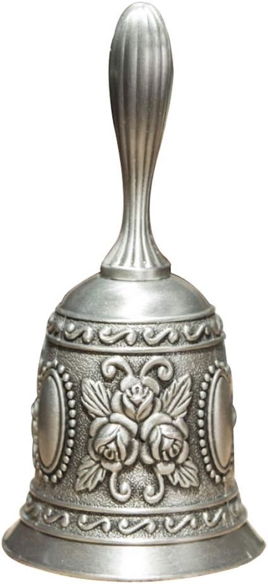 Handbel Zinklegering - Dienstbel Tafelbel - Aandacht Trekken - Luid Helder Geluid - 55 x 55 x 113 cm - Zilver