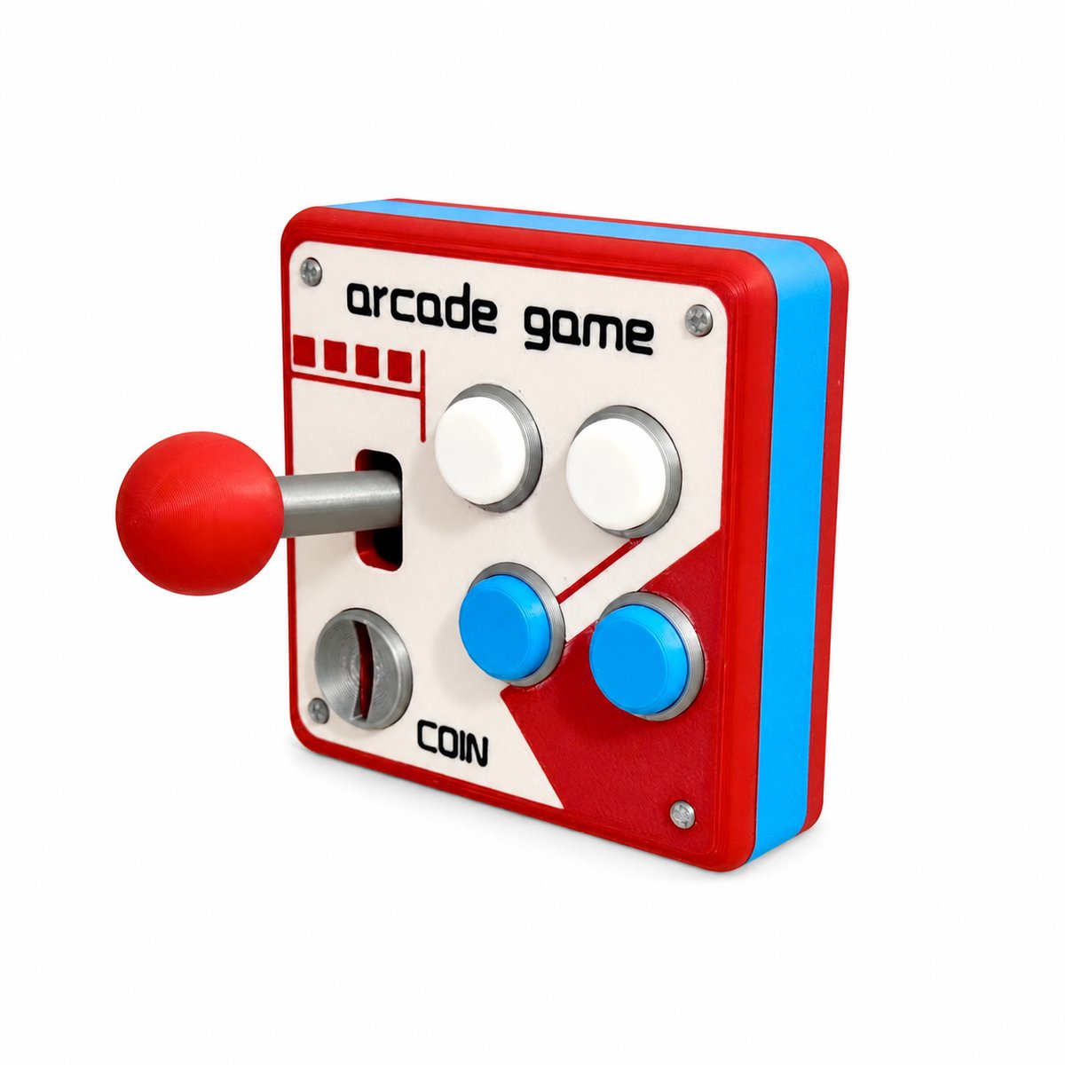 Daity 1 stuk - Retro arcade schakelpaneel – 9,6x9,6x6 cm | 3D-geprint joystick schakelpaneel met veelkleurige knoppen | Arcade-stijl wanddecoratie voor gamekamers