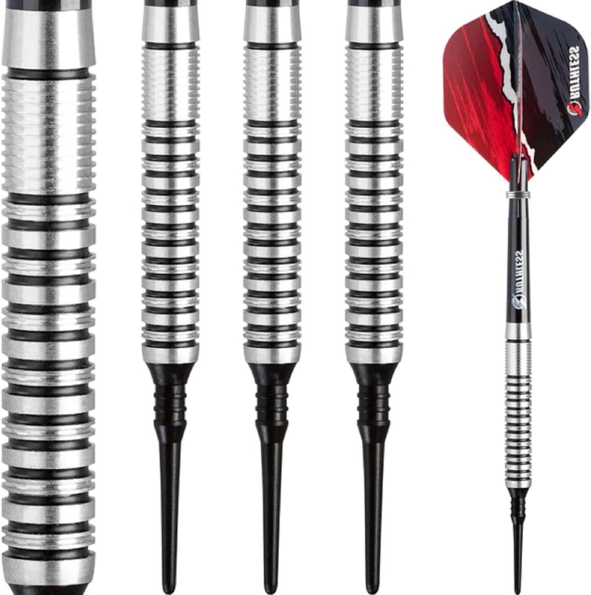 Zachte Darts - Pijltjes Set - Darten Spelen - 90% Tungsten Vat - 18g - Zwart/Rood