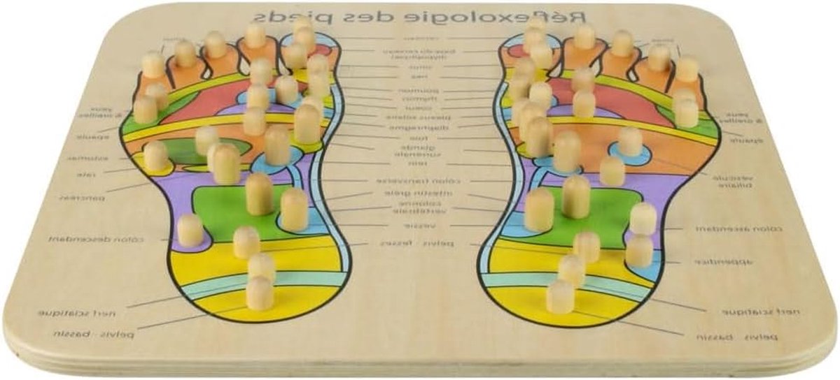 Houten Voetenbank - Voetensteun Stoel - Ontspanning Thuis - Multicolor Design - 31 x 31 x 3 cm - Multicolor