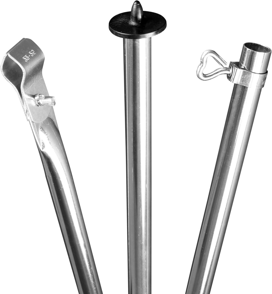 Telescopische Stormstang - Tentstok Opstelstang - Tent Stabiliseren - Verzinkt Staal - 190-290 cm - Grijs