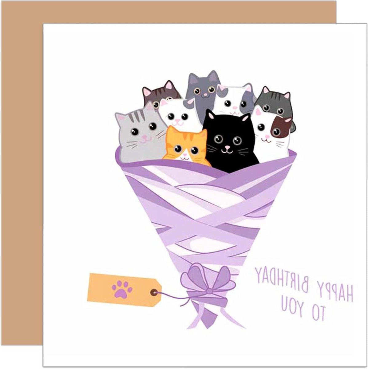 Verjaardagskaart Vierkant - Wenskaart Dubbel - Verjaardag Vieren - Hoogwaardige Papierkwaliteit - 14.5 x 14.5 cm - Neutraal