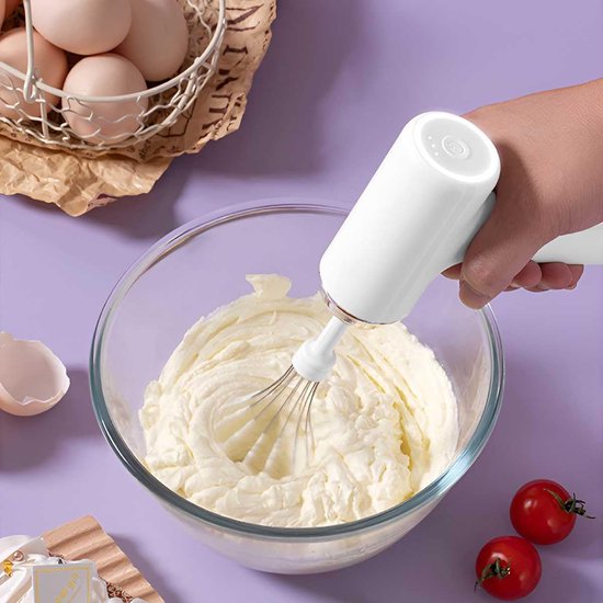 Handmixer Elektrisch - Keuken Garde - Beslag Maken - Draadloos en Draagbaar - 3 Snelheden - Wit — afbeelding 4