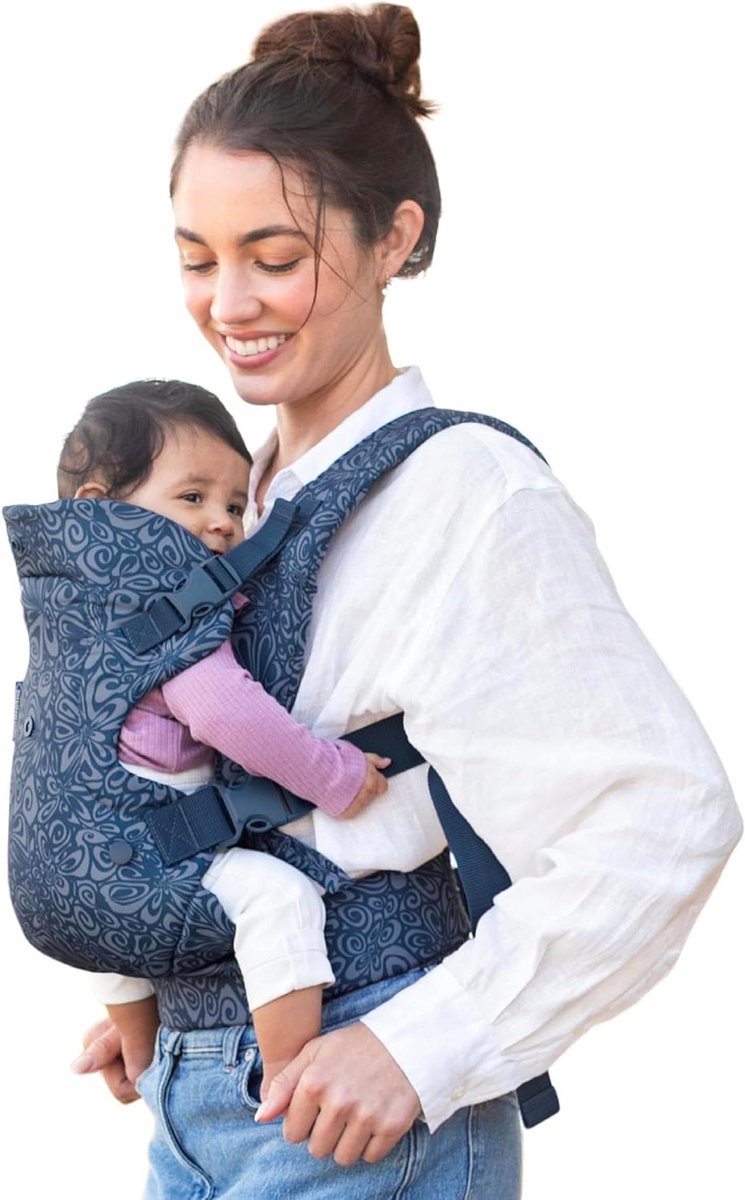 Baby Draagzak - Draagzak Baby - Baby Dragen - 4-in-1 Converteerbaar - 36-145 kg - Bloemen Marine