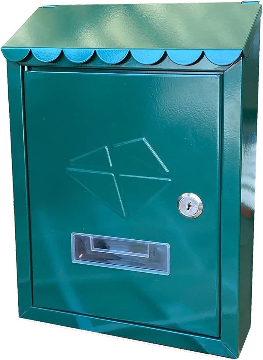 Brievenbus - Postbus Muur - Post Ontvangen - Gelegeerd Staal - 300 x 210 x 70 mm - Groen
