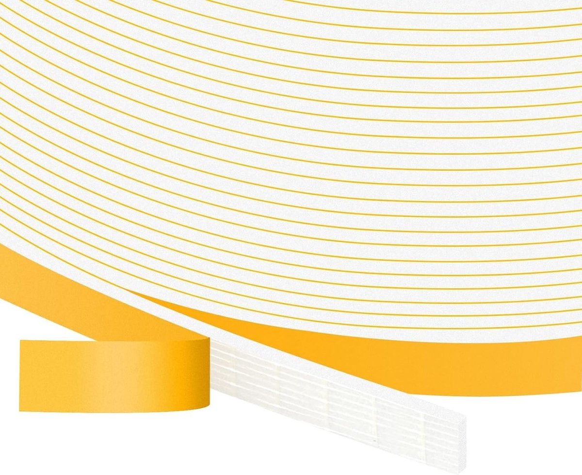 Zelfklevende Hoge Dichtheid Schuim Tape 6mm x 1.5mm voor Isolatie, Geluiddemping en Tochtwering bij Ramen en Deuren