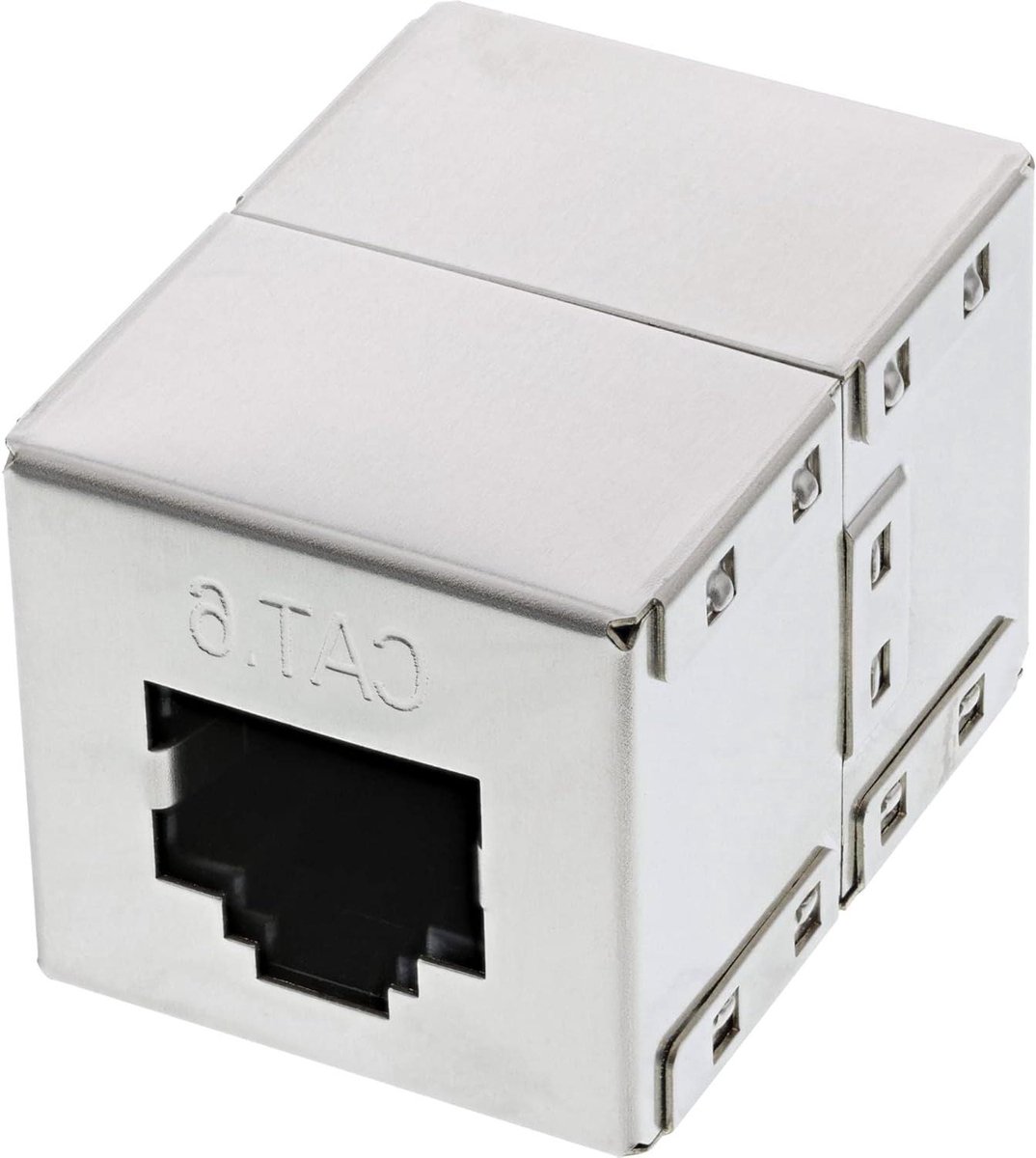 RJ45 Kabeladapter - Verloopstukje Netwerk - Netwerk Uitbreiden - Cat.6 Afgeschermd - 6 cm - Grijs