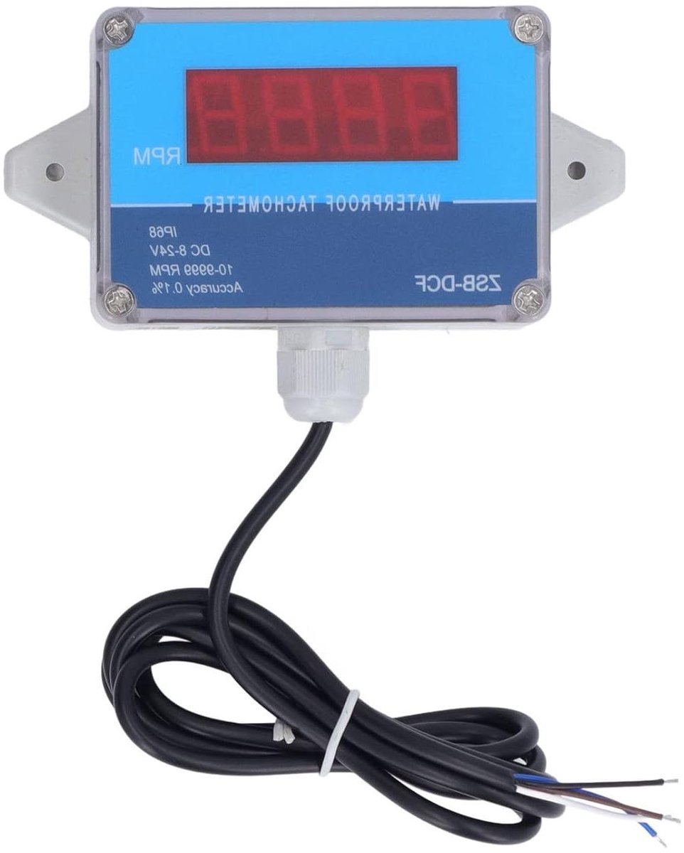 Digitale Toerenteller - Urenteller Motormeter - Motoren Monitoren - IP68 Waterdicht - 10-9999 RPM - Zwart