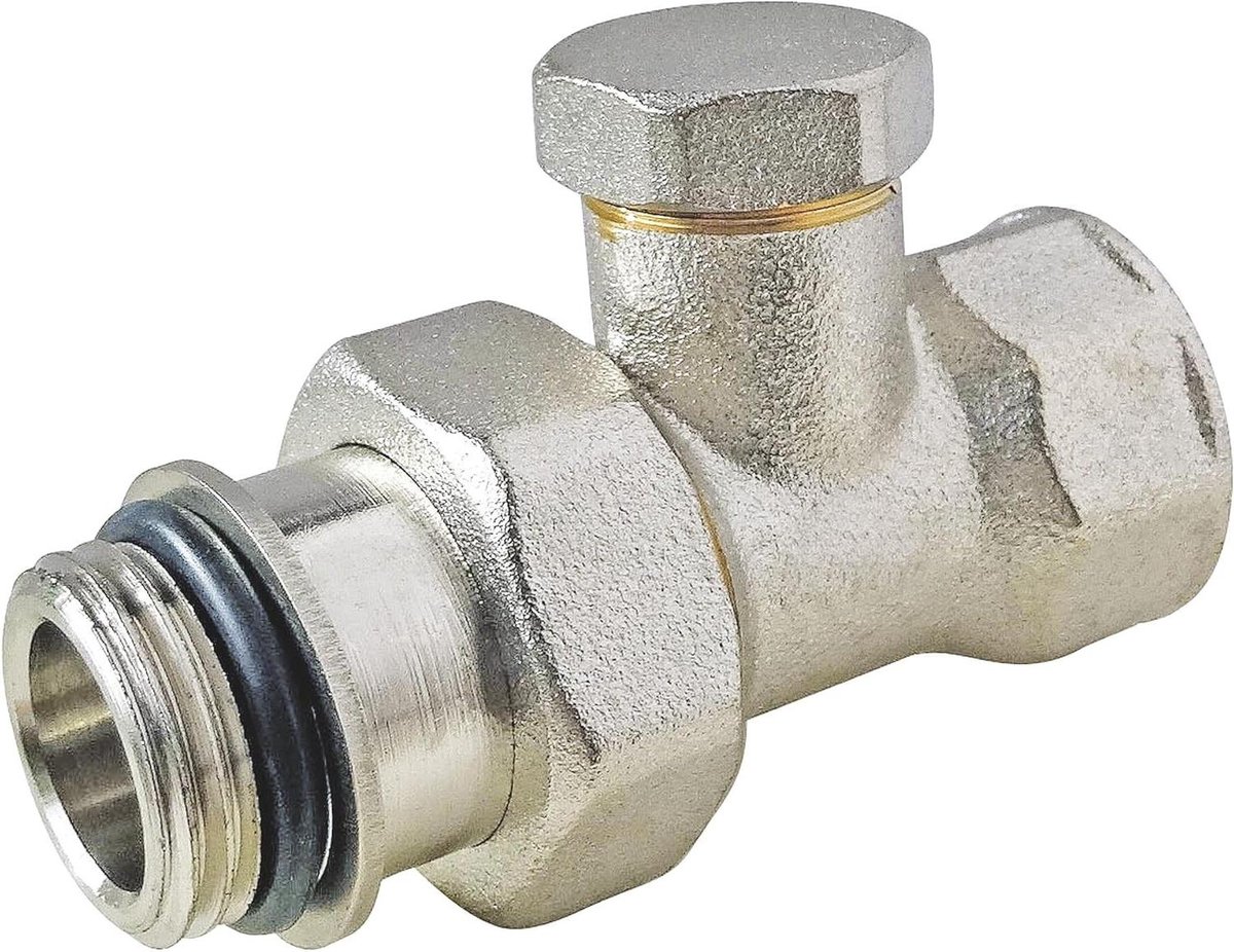 Radiator T-Stuk - Zelfdichtend Afstelstuk - Verwarmingssysteem Optimaliseren - Geïntegreerde O-ring - 3/8 Inch - Vernikkeld