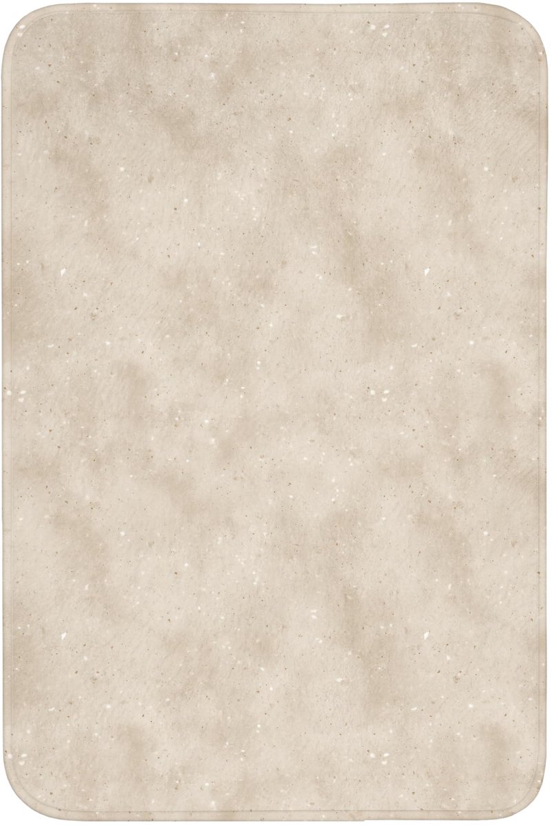 Badmat Rechthoekig 60x90 cm Badkamer Accessoires Bath Mat Anti Slip Wc Memory Foam Wasbaar Zacht Bathroom Toilet Mats Washable Structuur - Spikkels - Beige