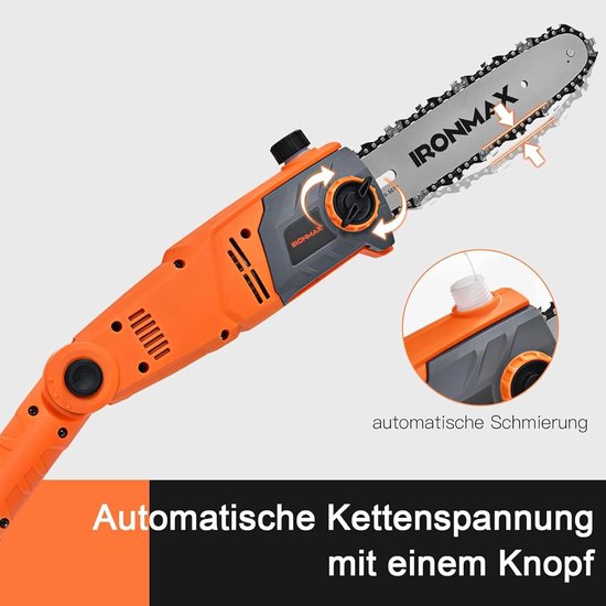 Elektrische Hoogsnoeier met Verlengsteel - 286 cm Uitschuifbaar - 750W Kettingzaag voor Snoeiwerk van Merkloos	 — afbeelding 3
