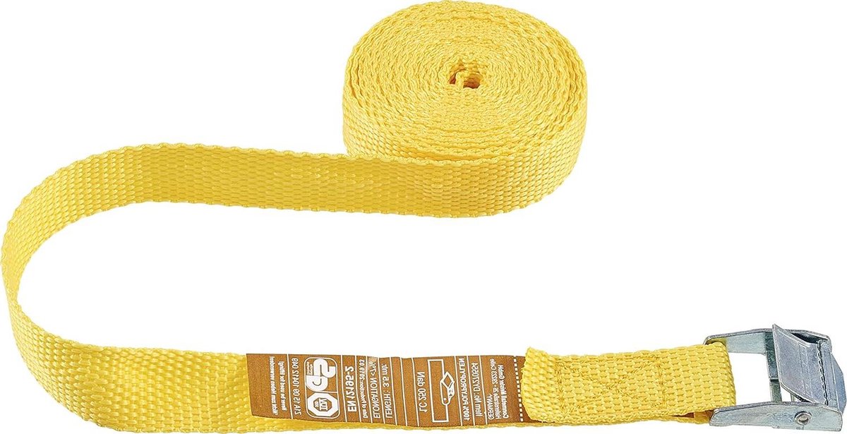Spanband - Lading Vastzetten - Transport Beveiligen - Eendelig Ontwerp - 35 m x 25 mm - Geel