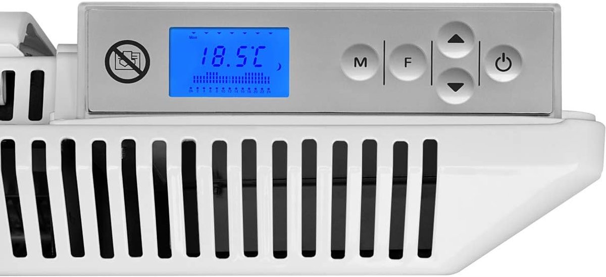Elektrische Convector - Wandverwarming - Ruimte Verwarmen - Energiebesparend Programmeren - 1000 Watt - Wit – foto 7