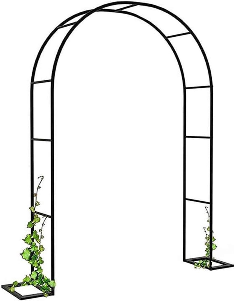 Tuin Rozenboog - Pergola Arbor - Planten Ondersteunen - Verdikte Gegalvaniseerde Buis - W180XH220CM - Zwart