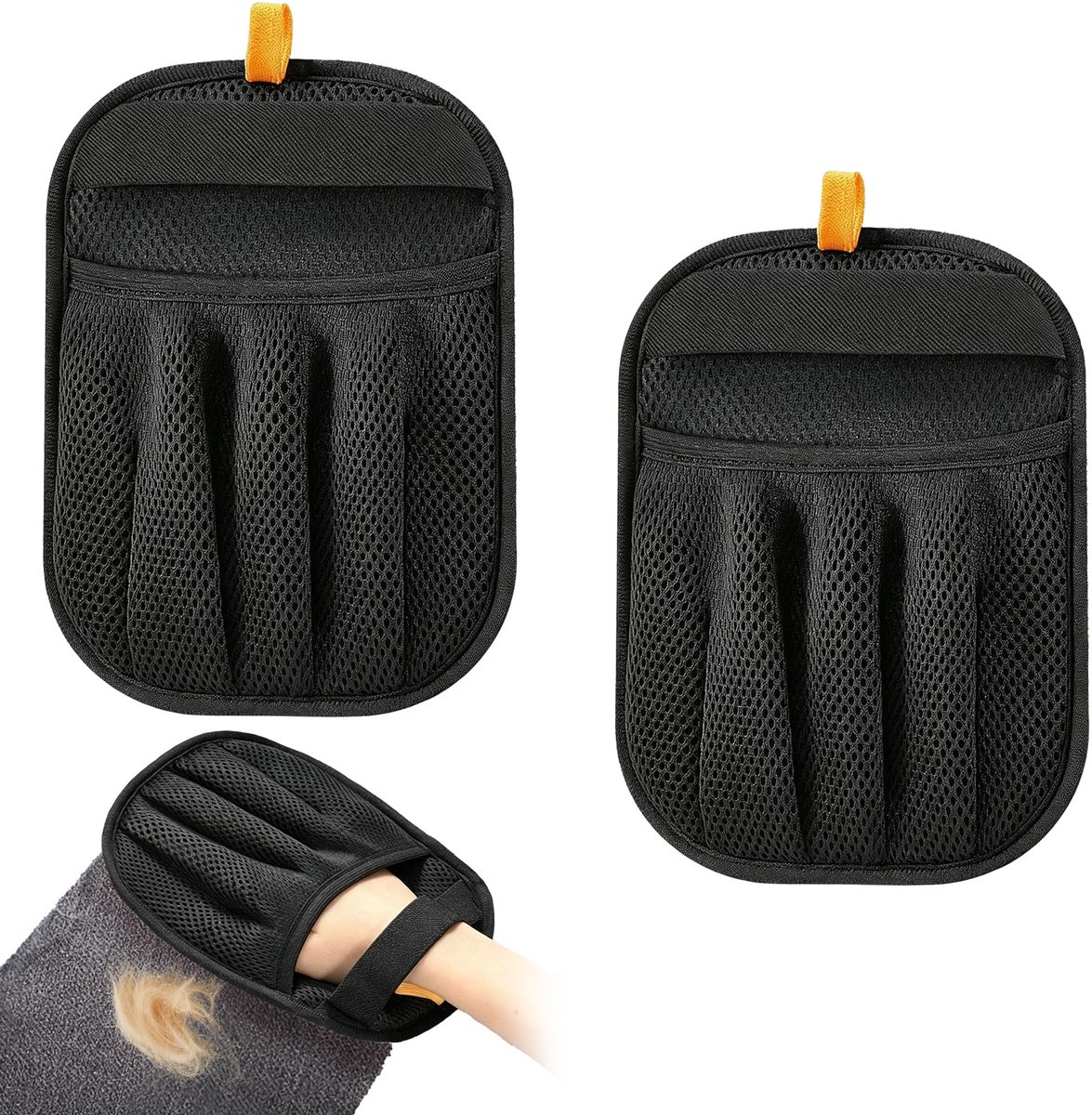 Verwijder Handschoenen – 2 Stuks Elektrostatische Vachthandschoenen, Herbruikbaar & Dubbelzijdig, Grote 5-vinger Handschoenen voor Hond en Kat, Ideaal voor Bank, Kleding en Meub