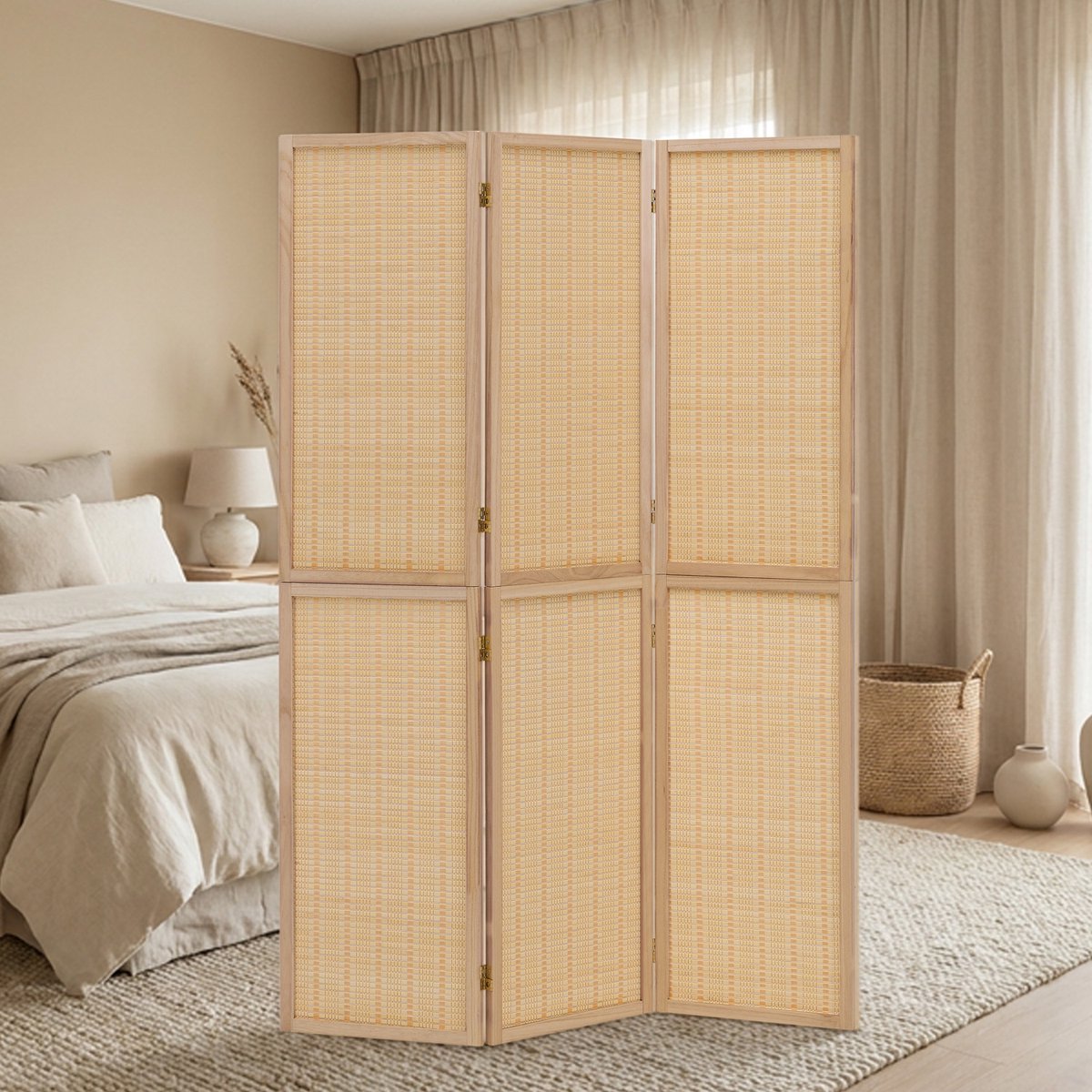 Homestyle4u Kamerscherm - 120x170 cm - Bamboe lamellen