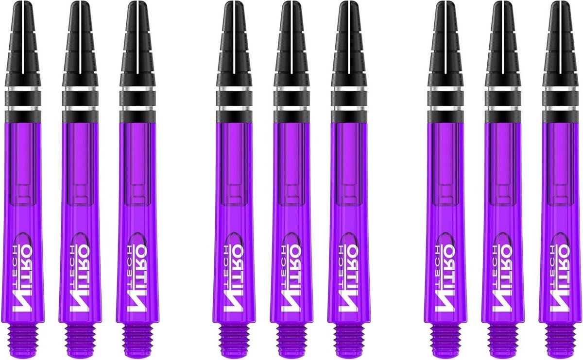 Dart Shafts - Dart Accessoires - Darts Spelen - Transparant Polymeer - Medium 48mm - Paars