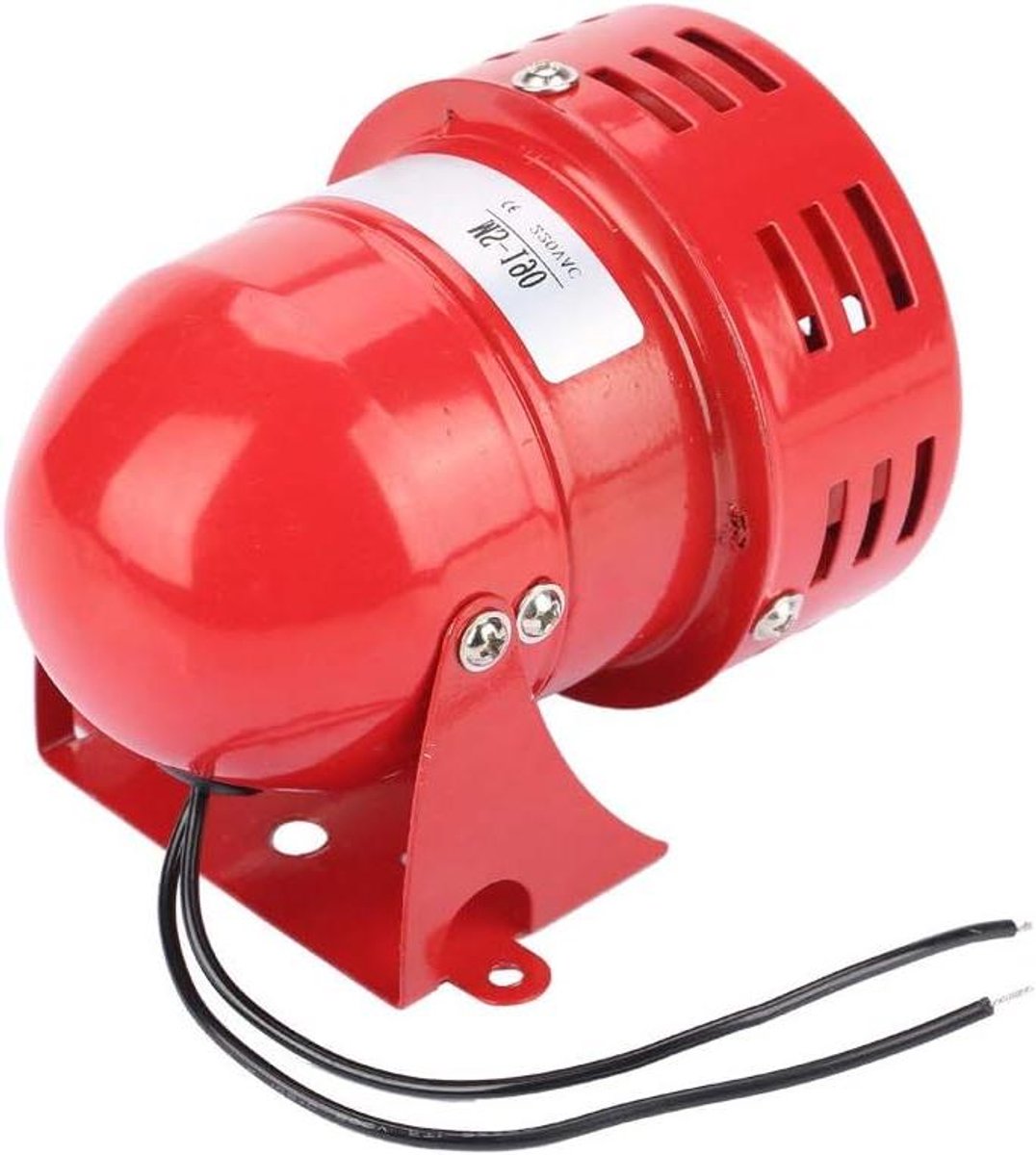 Elektrische Sirene - Motoralarm Zoemer - Veiligheid Vergroten - Hoge Temperatuurbestendig - 12 x 9 x 9 cm - Rood