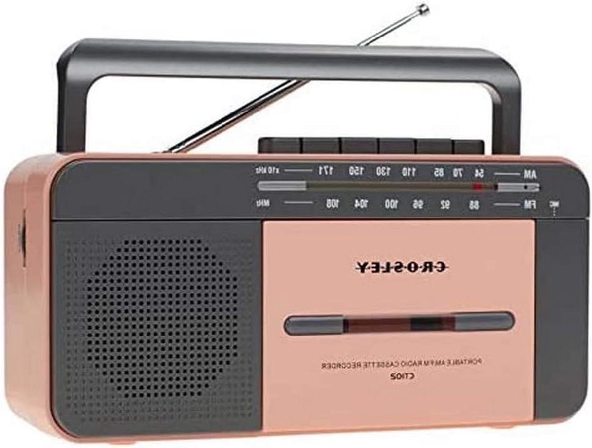 Cassette Speler - Draagbare Radio - Muziek Luisteren - Met Bluetooth - 2 Watt - Rosé Goud