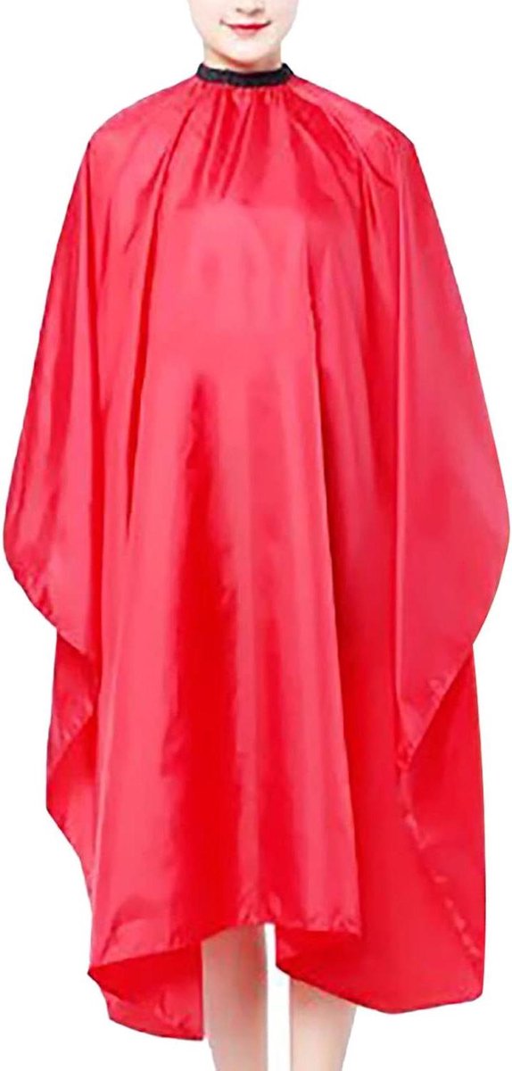 Kapperscape - Kapmantel Salon - Haar Knippen en Verven - Verstelbare Nekband - 140 x 120 cm - Rood