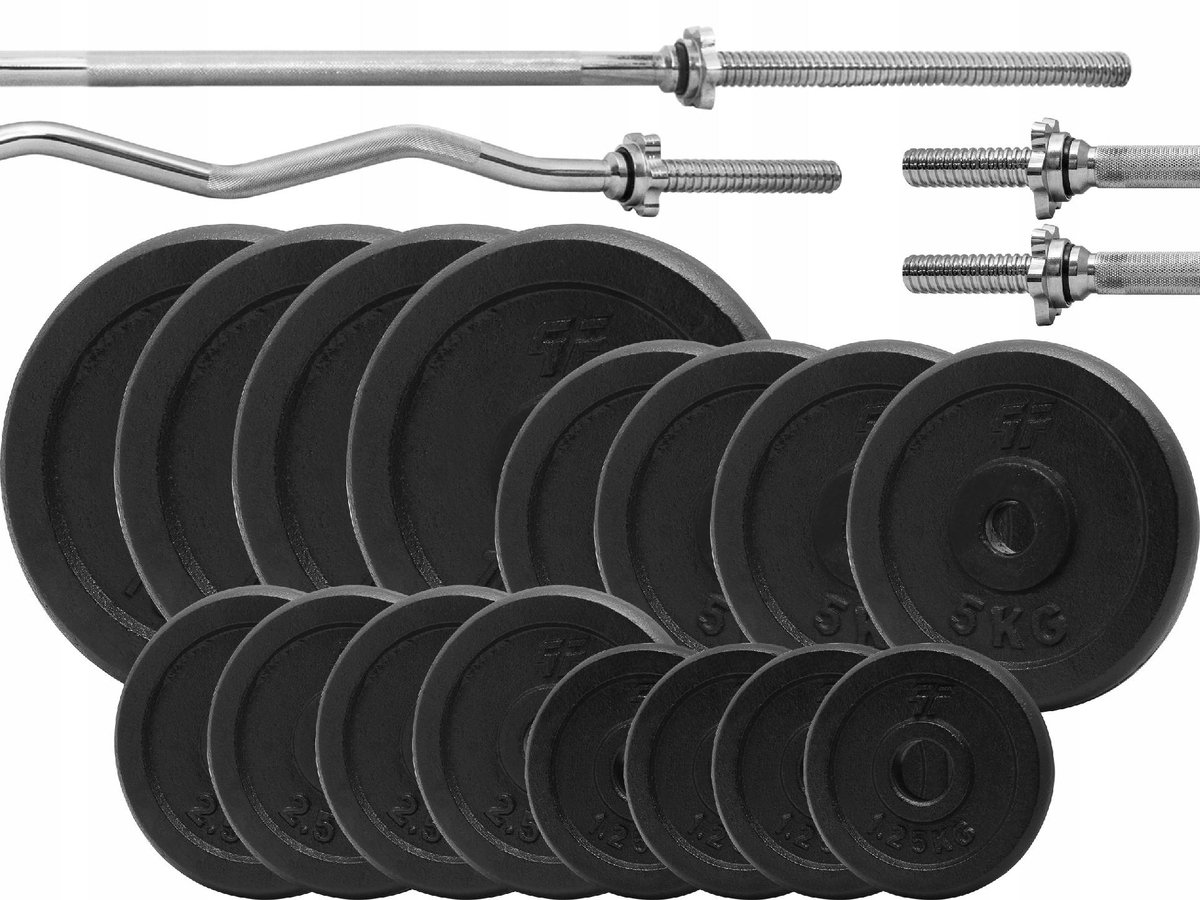 96 kg gietijzeren halterset met halterschijven en stangen