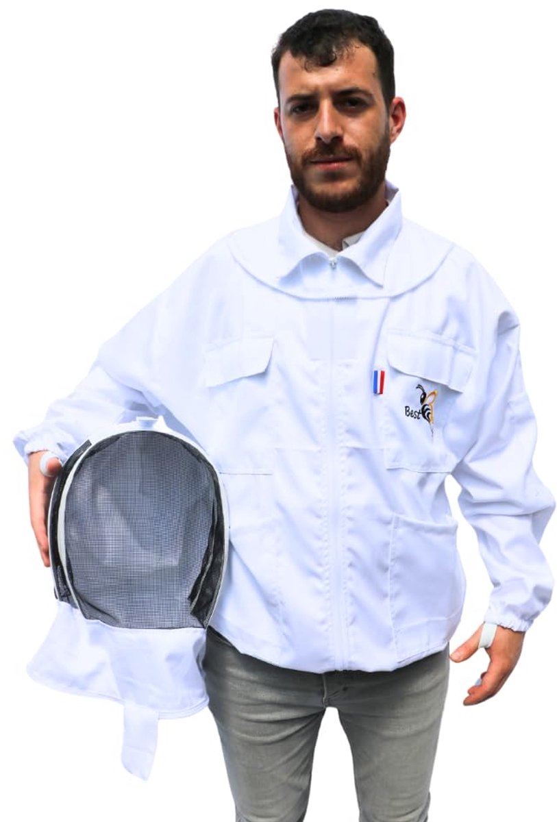 Best Bee Bijenkweker van dikke stof en hoogwaardig katoen, met robuuste ritssluiting, afneembare capuchon - ShopVlot