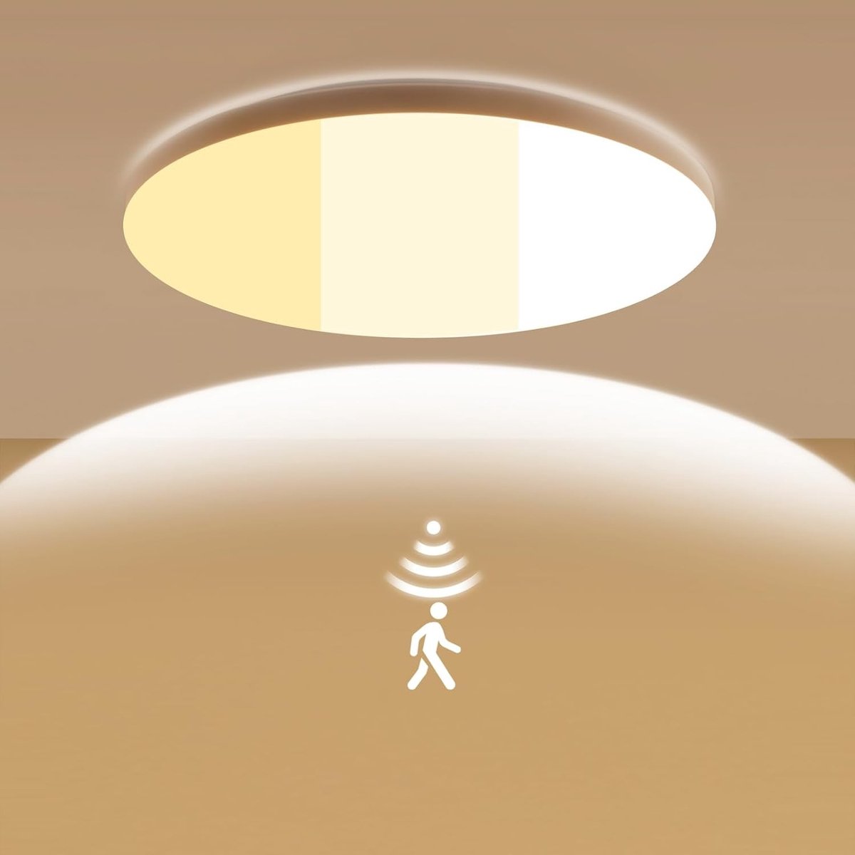 Sensor lampjes met bewegingsmelder - Wit - Ø25 cm - Dimbare LED-plafondlamp met radarbewegingssensor - Voor binnengebruik