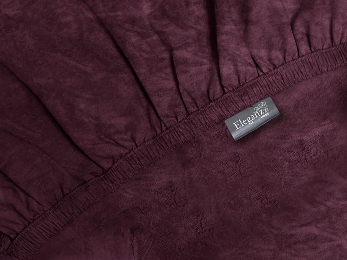 Fitted sheet Flannel Fleece 35 cm Corner height - burgundy 160x200 cm - ShopVlot