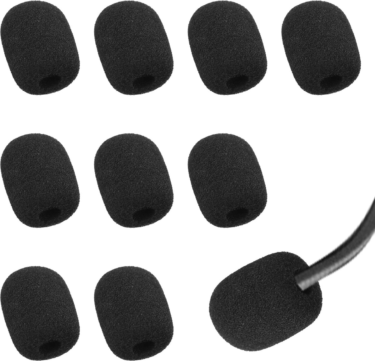 10-Pak Schuim Microfoon Covers, Windscherm & Beschermer voor Headset Microfoon, Mini Spons Schuim Covers, Nieuwe Baan - ShopVlot
