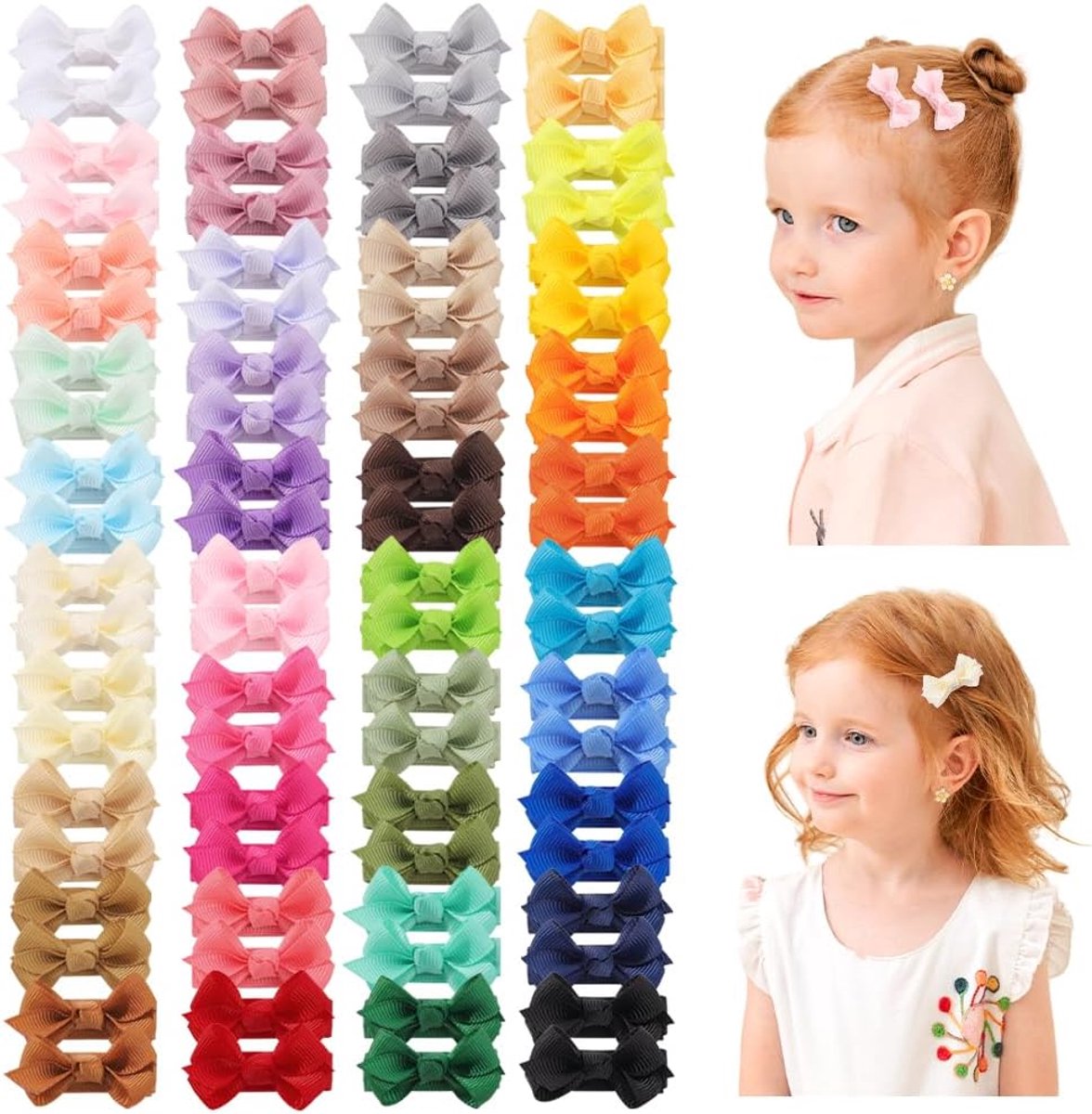 Haarspelden 3 cm - grosgrain lint - strikjes - perfect voor meisjes - ShopVlot