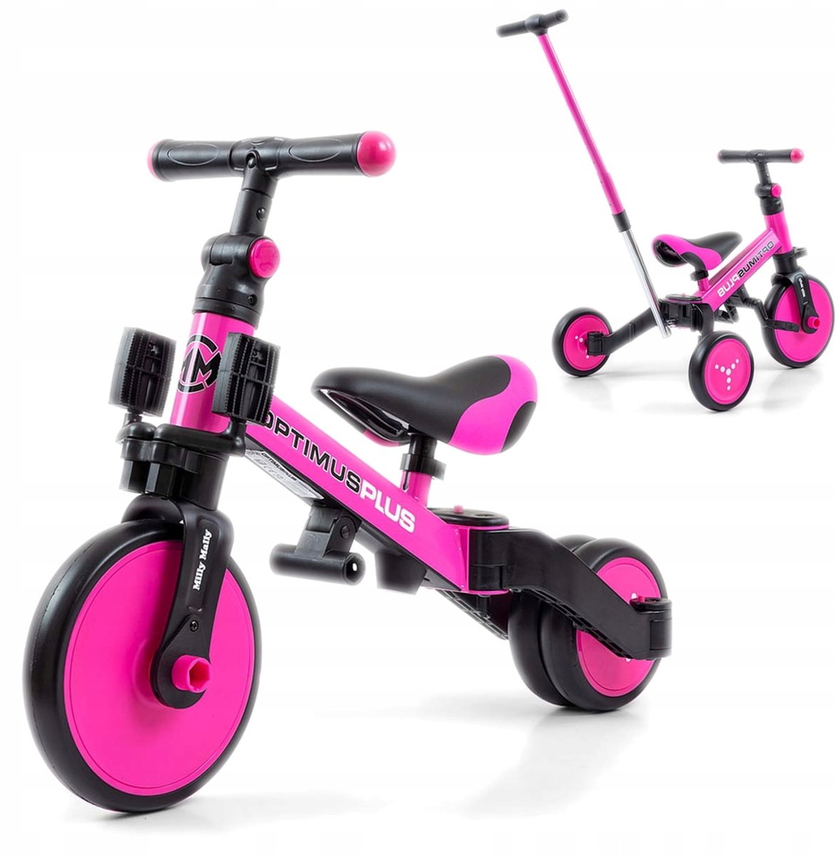 Loopfiets 4-in-1 Optimus Roze - Groeit Mee met uw Kind
