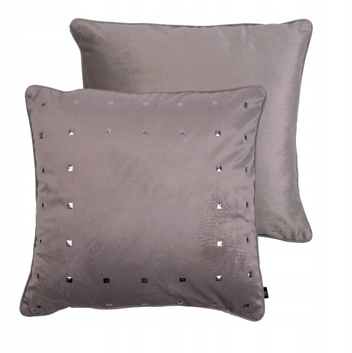 Moderne beige velours Sierkussenhoes 45x45 cm met Sierknopen